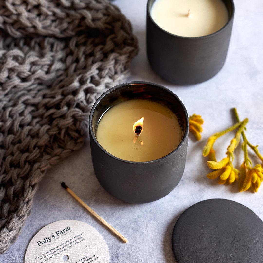 Australian Flora Botanical Candle-Botanical Candle-Polly's Farm-Charcoal-Pollys Farm