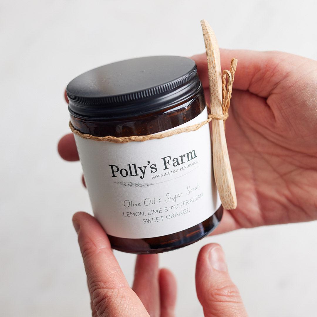 Lemon, Lime & Australian Sweet Orange Hand & Body Scrub-Hand & Body Scrubs-Polly's Farm-350g Jar $29.00-Pollys Farm