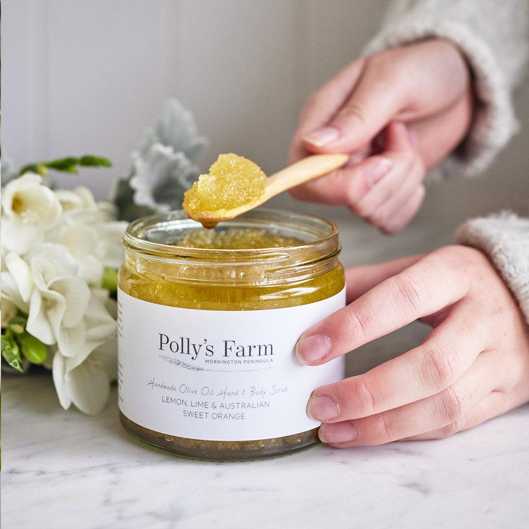 Lemon, Lime & Australian Sweet Orange Hand & Body Scrub-Hand & Body Scrubs-Polly's Farm-600g Jar $39.00-Pollys Farm