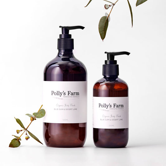 Organic Blue Gum & Desert Lime Body Wash-Hand & Body Wash-Polly's Farm-250ml Bottle $29.00-Pollys Farm