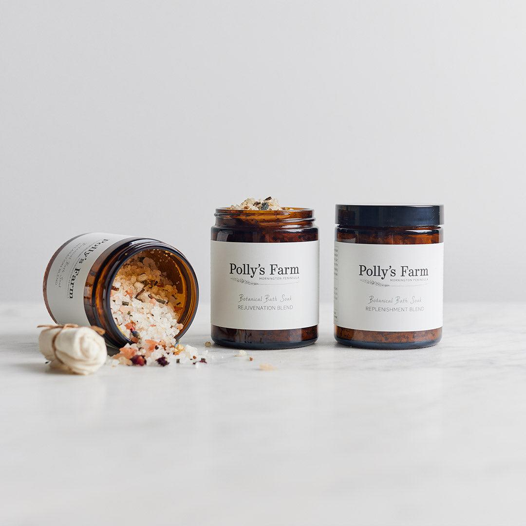 Botanical Bath Soak - Replenishment Blend-Bath Soak-Polly's Farm-300g Jar $25.00-Pollys Farm
