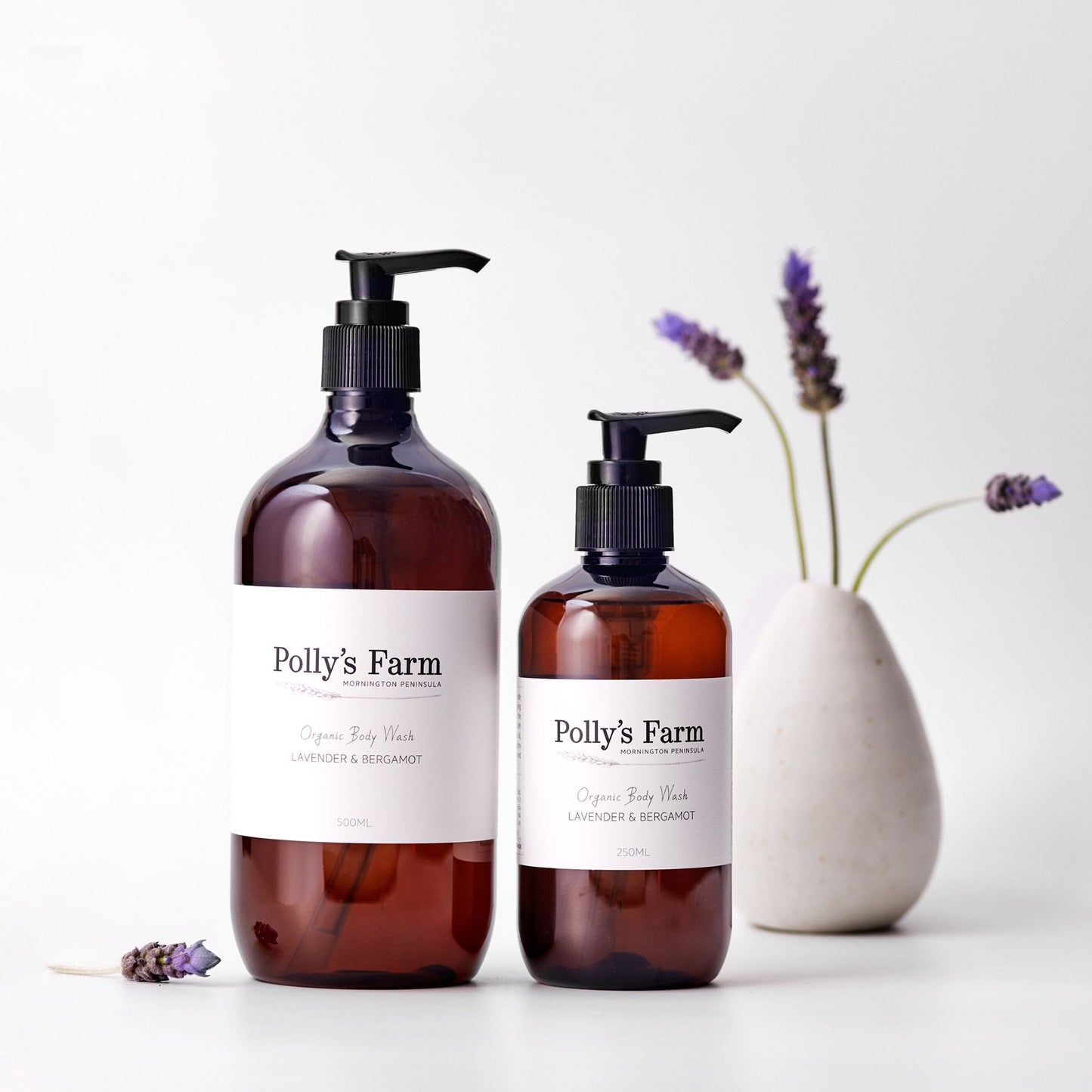 Organic Lavender & Bergamot Body Wash-Hand & Body Wash-Polly's Farm-250ml Bottle $29.00-Pollys Farm