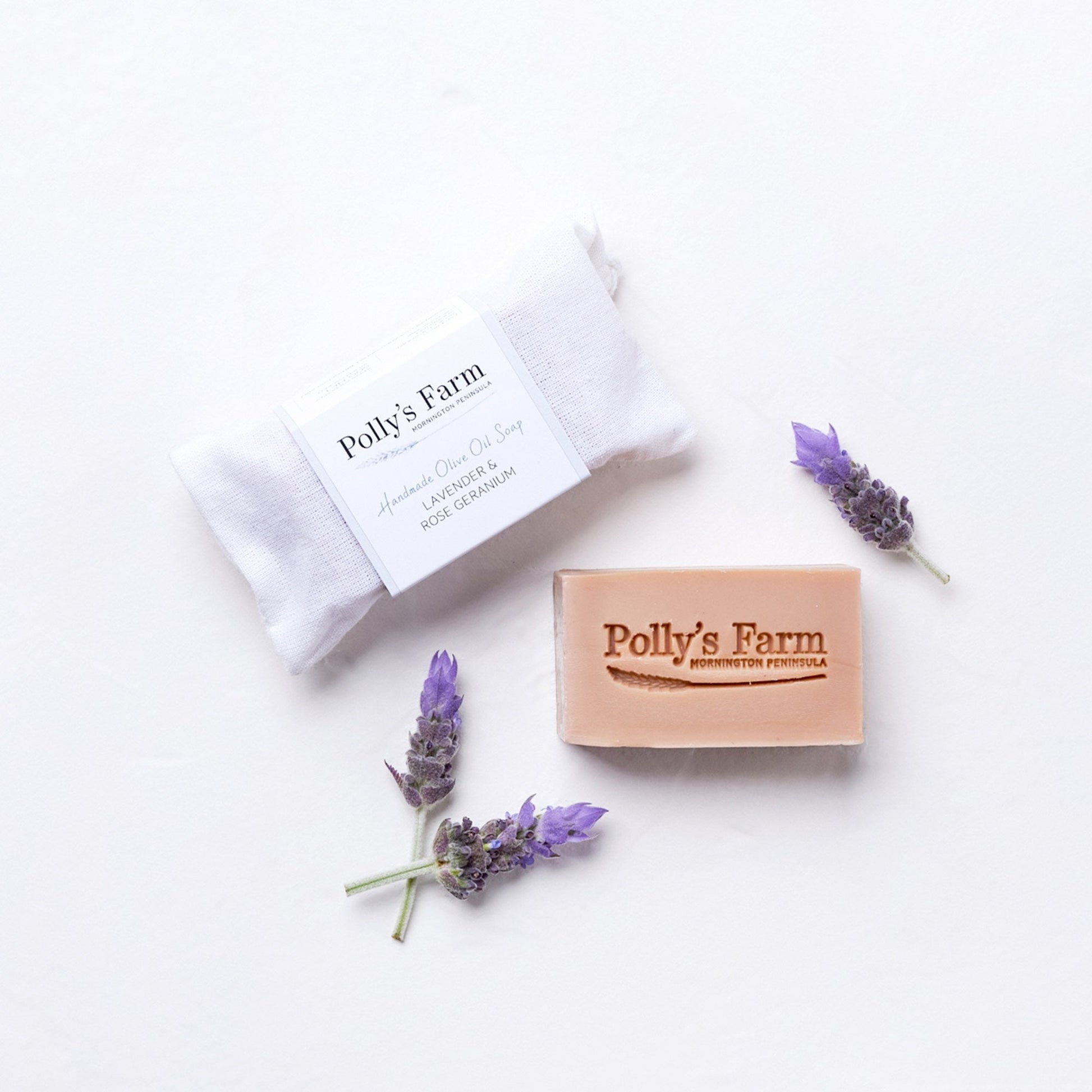 Lavender & Rose Geranium Guest Soap-Bar Soap-Polly's Farm-Unpackaged $8.50-Pollys Farm