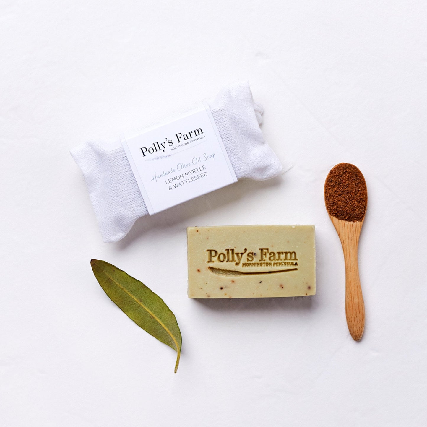 Lemon Myrtle & Wattleseed Guest/Travel Soap-Bar Soap-Polly's Farm-Packaged $10.50-Pollys Farm