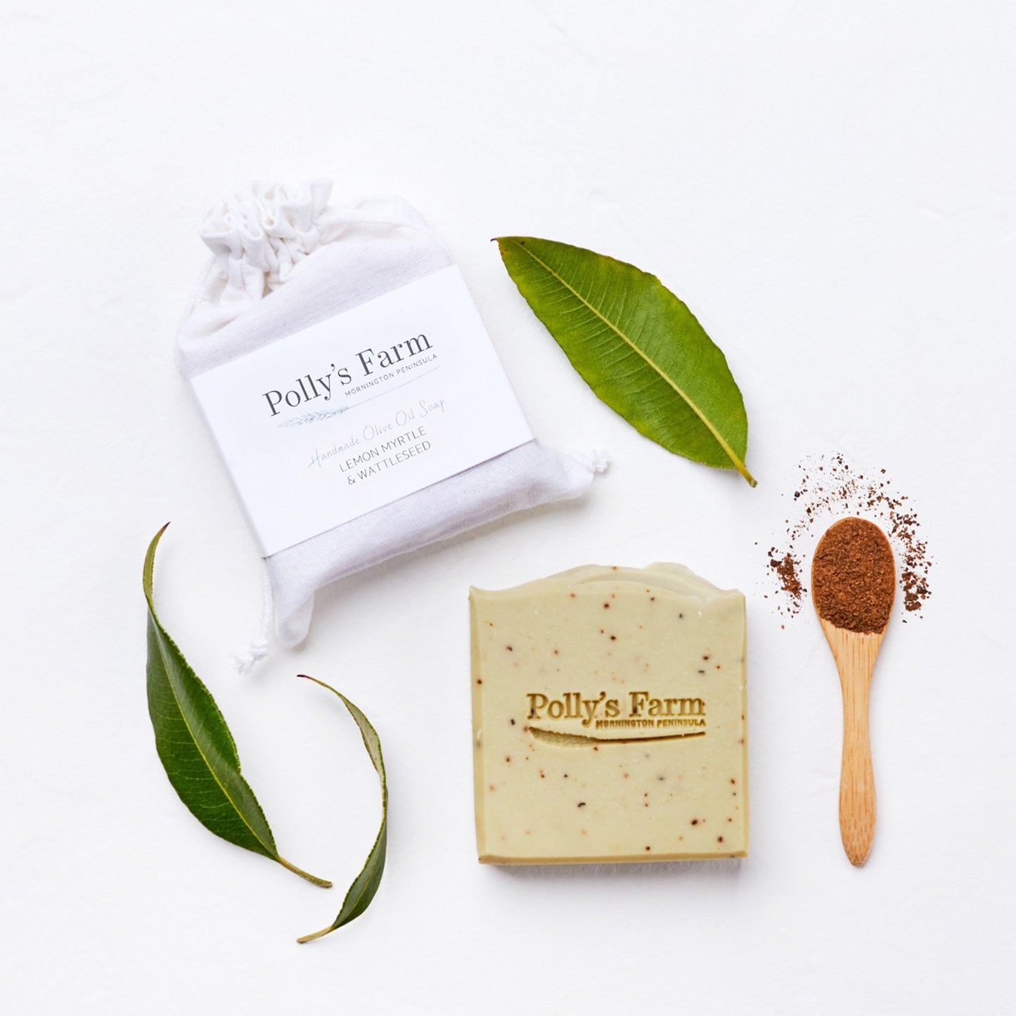 Lemon Myrtle & Wattleseed Soap-Bar Soap-Polly's Farm-Unpackaged $13.00-Pollys Farm