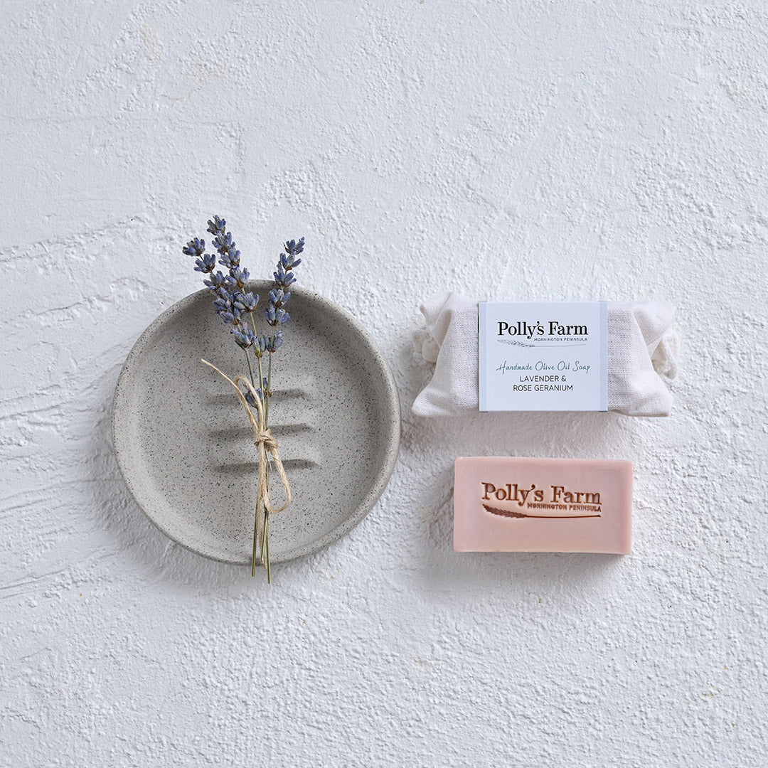 Small Ceramic Soap Dishes-Soap Dishes-Polly's Farm-Grey-Pollys Farm