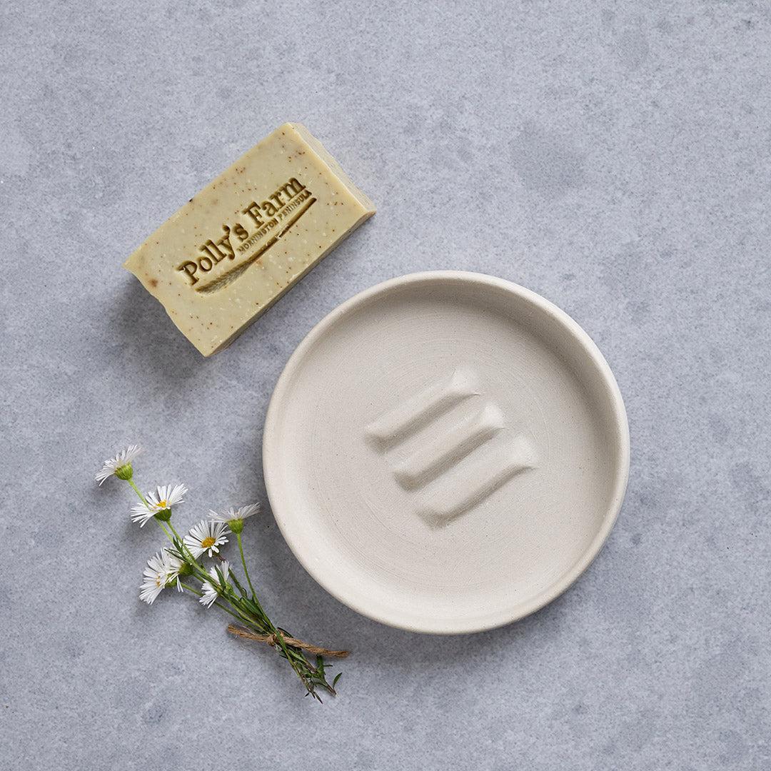 Small Ceramic Soap Dishes-Soap Dishes-Polly's Farm-Natural Cream-Pollys Farm