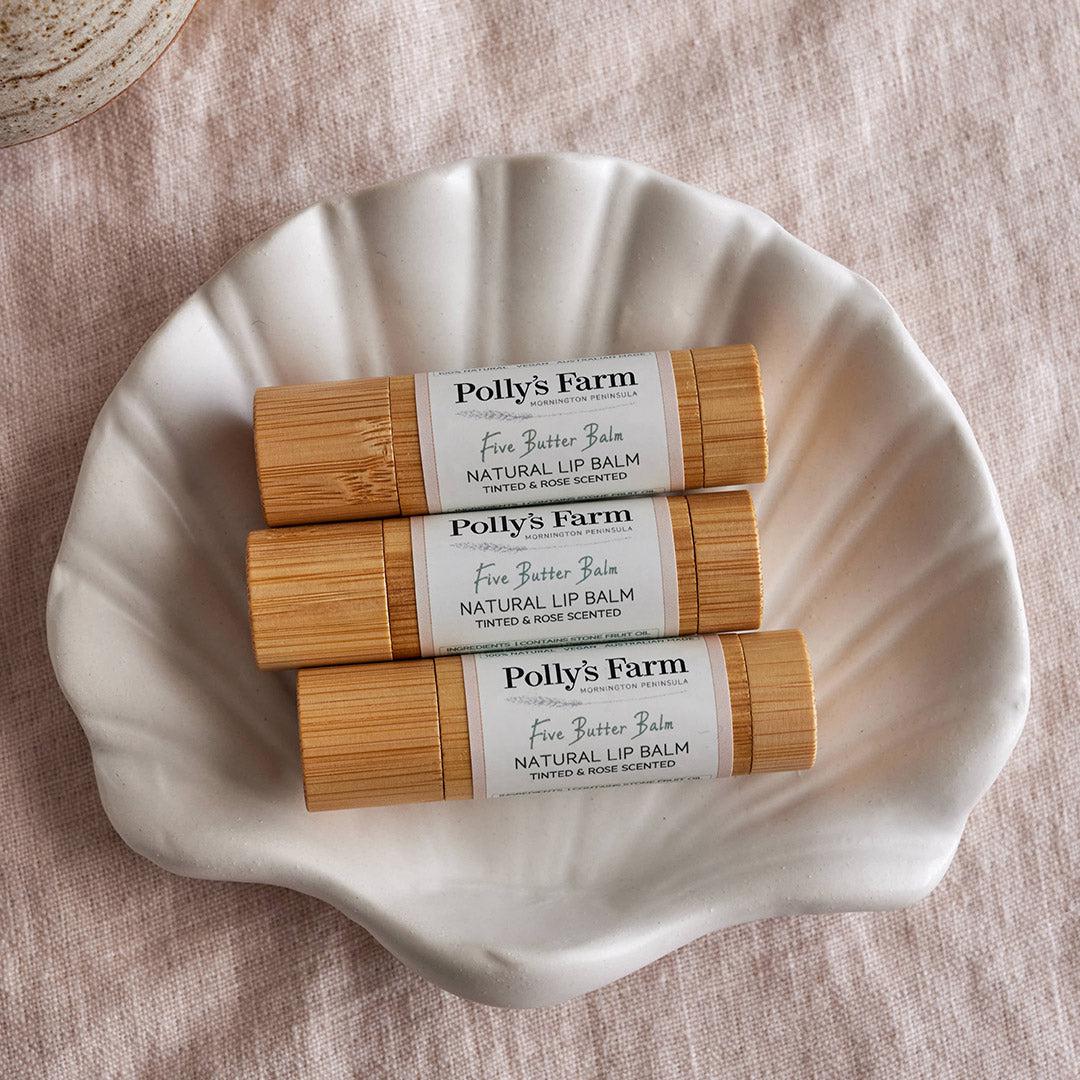 Five Butter Balm Natural Lip Balm-Lip Balm-Polly's Farm-Pollys Farm