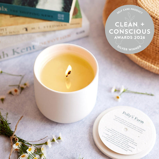 Calming Blend Botanical Candle-Botanical Candle-Polly's Farm-White-Pollys Farm