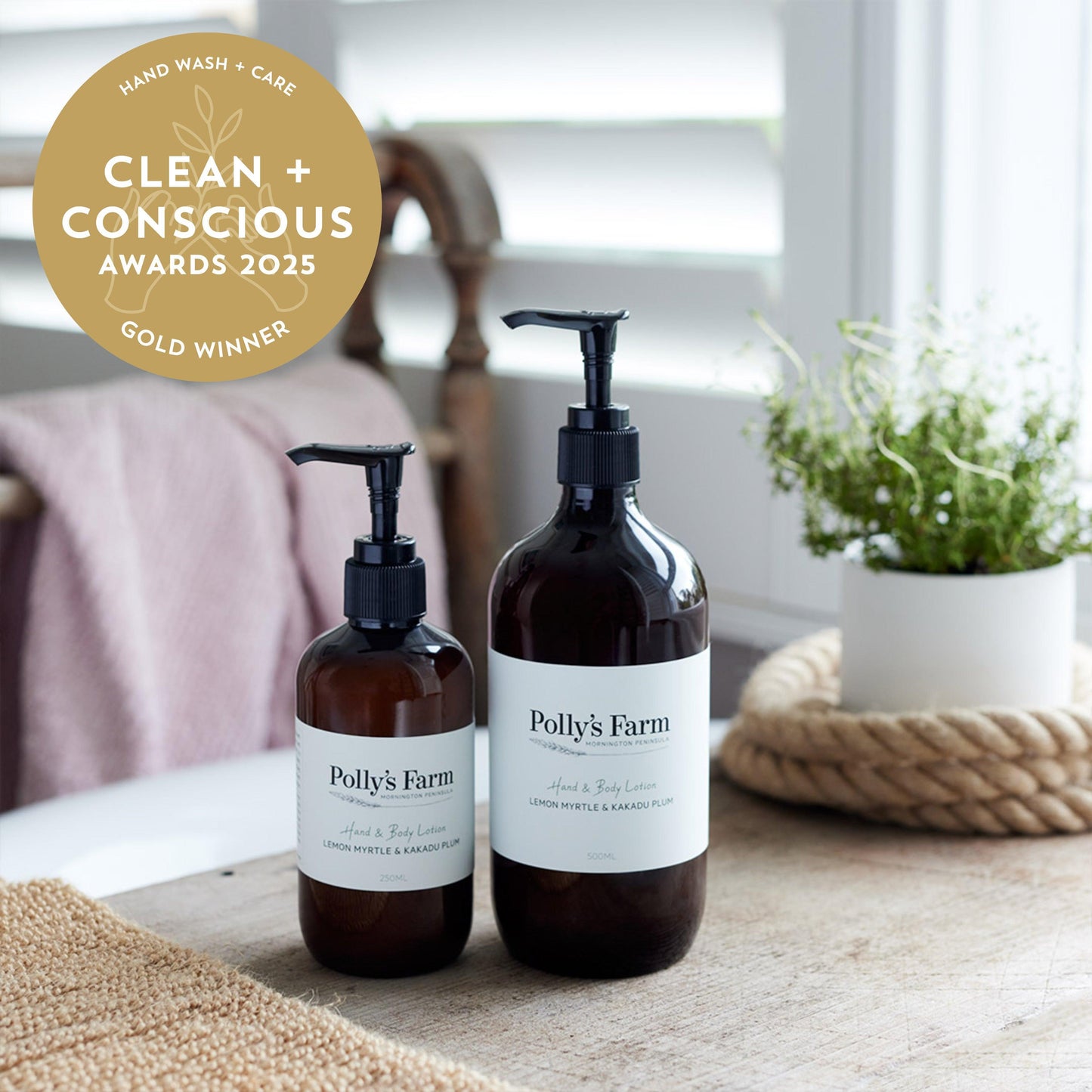 Lemon Myrtle & Kakadu Plum Hand & Body Lotion-Hand & Body Lotion-Polly's Farm-250ml Bottle $39.00-Pollys Farm