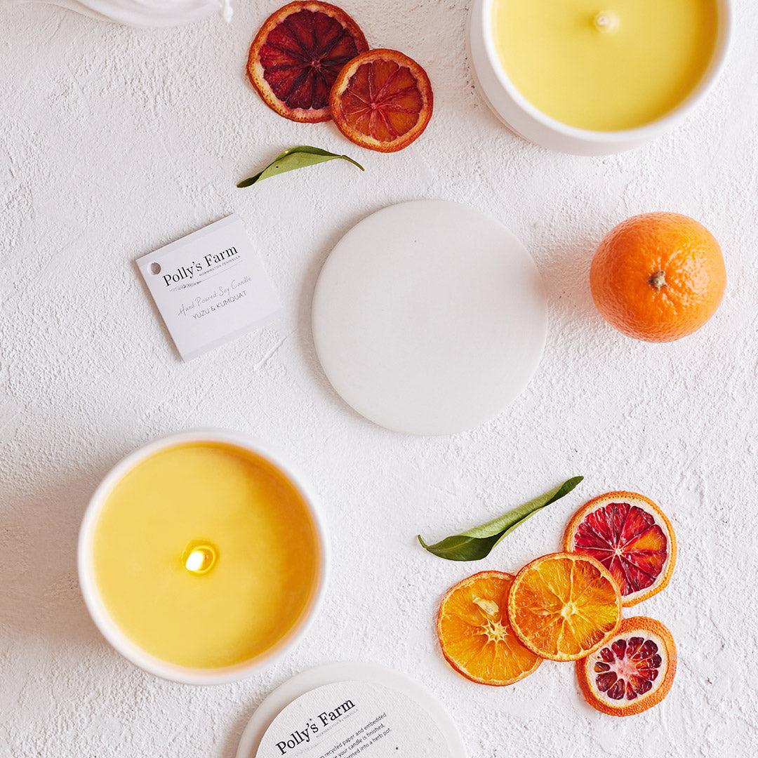 Yuzu & Kumquat Botanical Candle-Botanical Candle-Polly's Farm-White-Pollys Farm